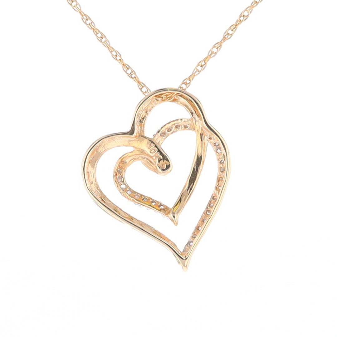 Double Heart Diamond Pendant