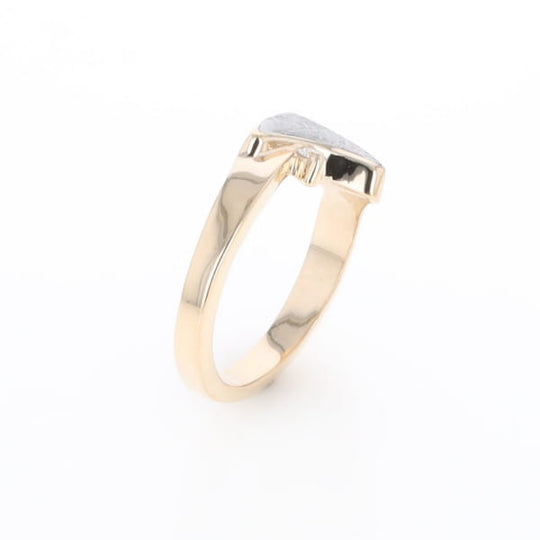 Meteorite Ring Boat Sail Inlaid Design with .04ctw Round Diamond