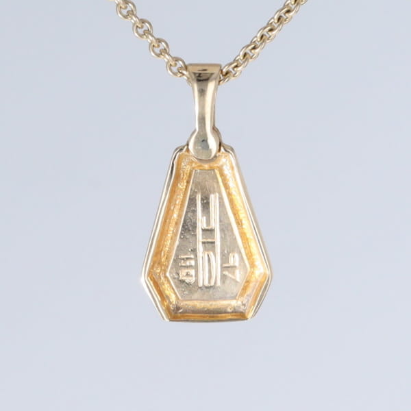 Opal Triangle Inlay with .02ctw Diamond Pendant