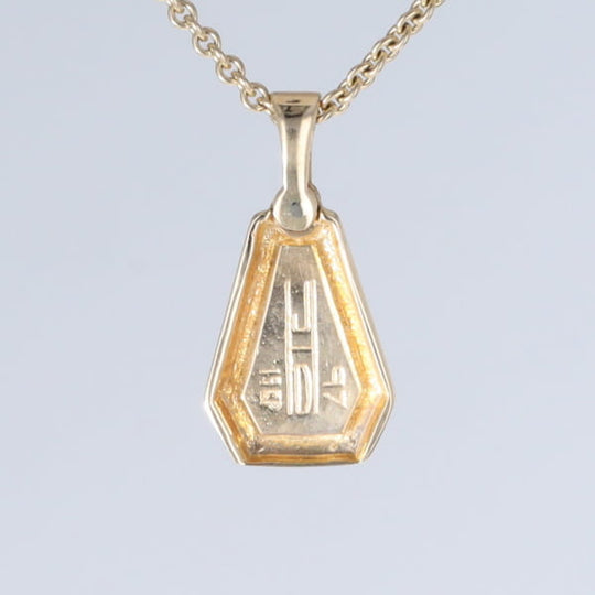 Opal Triangle Inlay with .02ctw Diamond Pendant