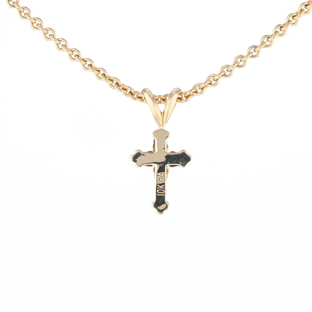 Black Hills Gold Diamond Cross Pendant