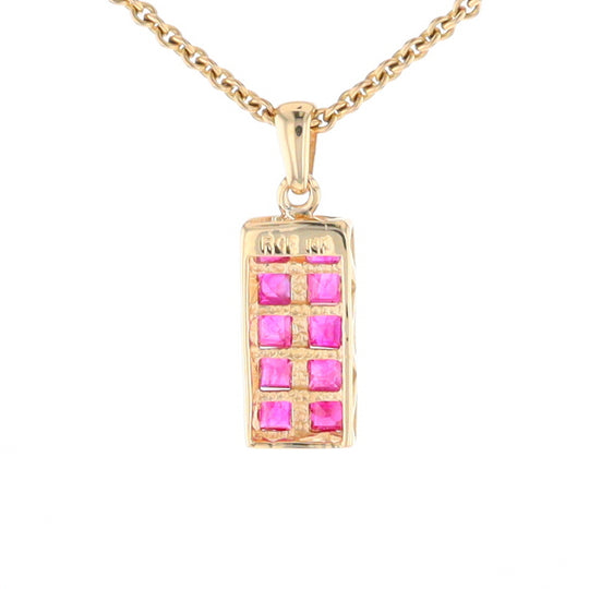 Double Row Ruby Pendant