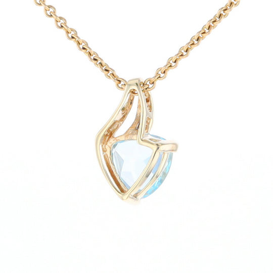 Trillion Blue Topaz Diamond Pendant