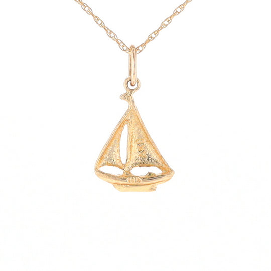 Yellow Gold Sailboat Pendant