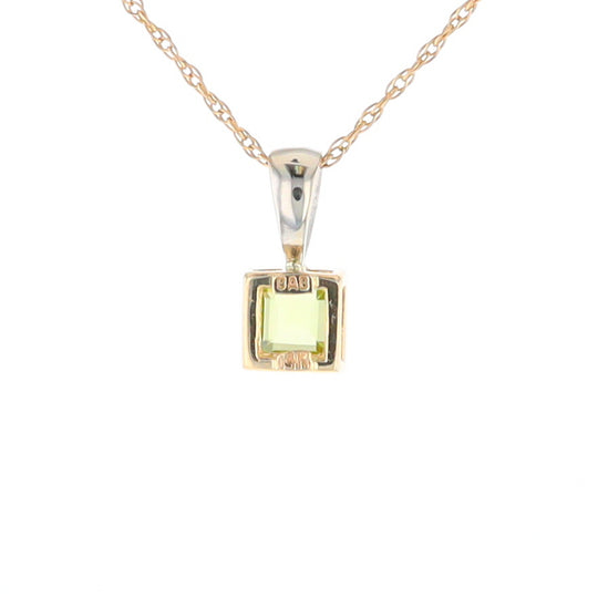 Two-Tone Bezel Peridot Pendant