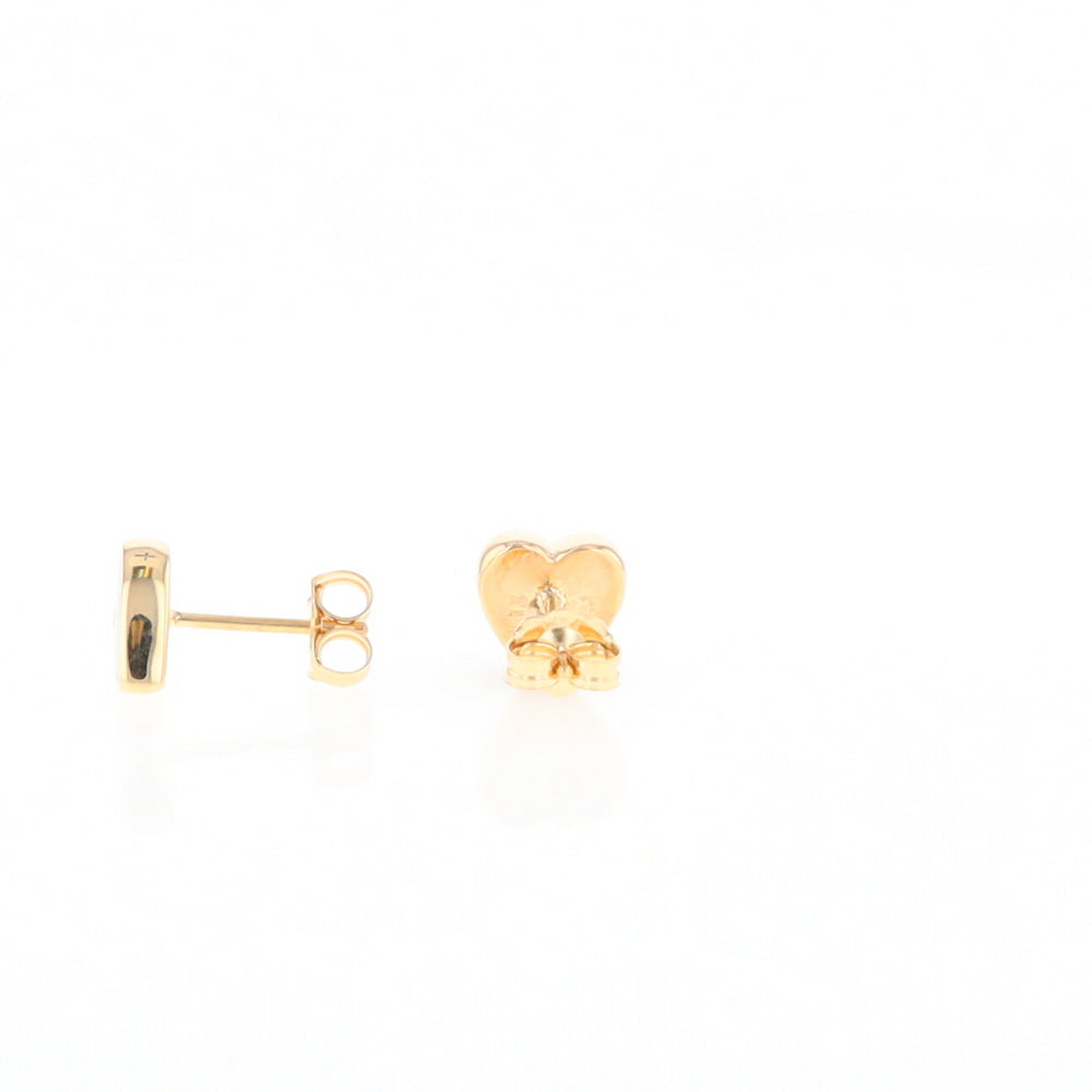 Gold Quartz Heart Stud Earrings - G2