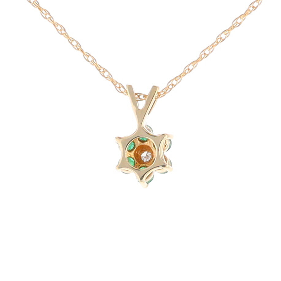 Small Emerald Flower Pendant