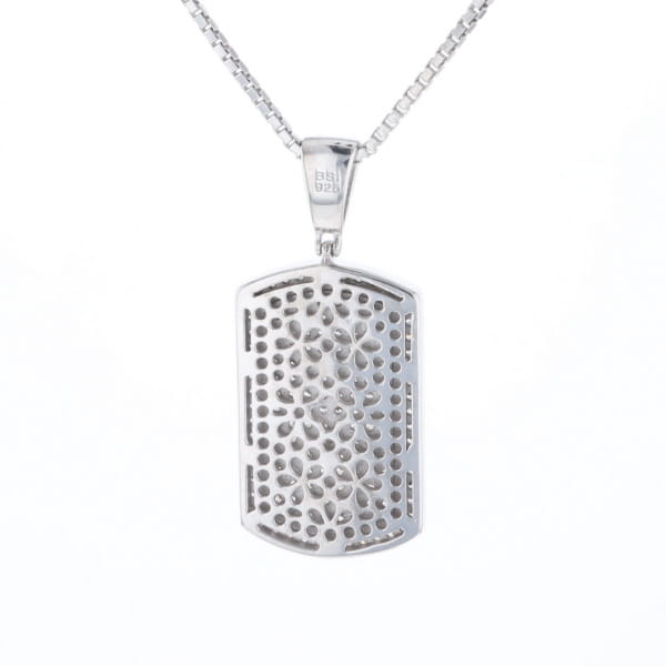 Cubic Zirconia Dog Tag Necklace