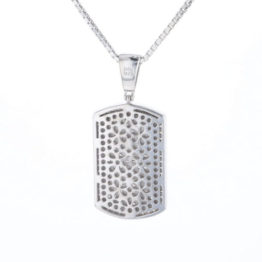 Cubic Zirconia Dog Tag Necklace