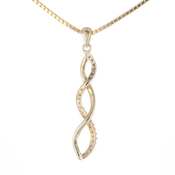 Ribbon Twist Diamond Pendant