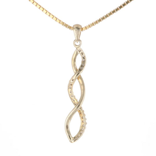 Ribbon Twist Diamond Pendant
