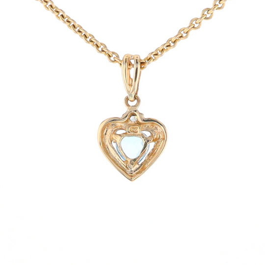 Blue Topaz Heart Pendant