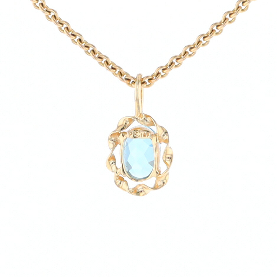 Blue Topaz Twisted Frame Pendant