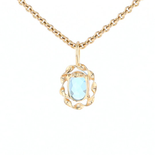 Blue Topaz Twisted Frame Pendant