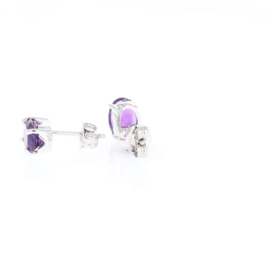 Oval Amethyst Stud Earrings