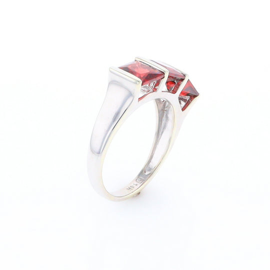 Three Square Garnet Ring