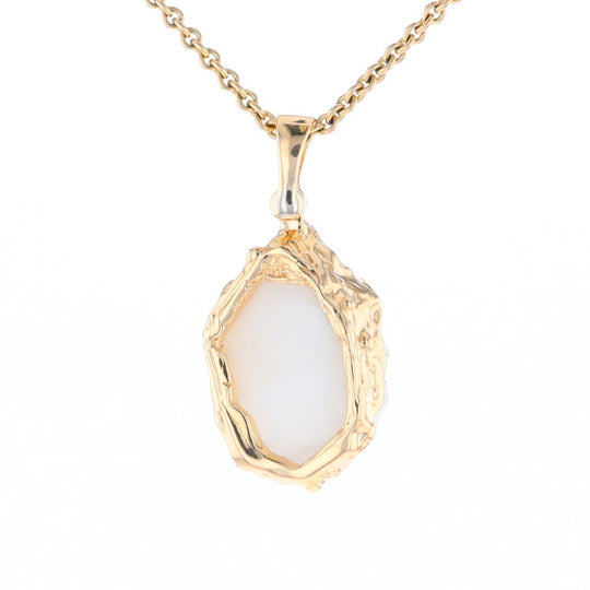 Rough Gold Quartz Freeform Pendant