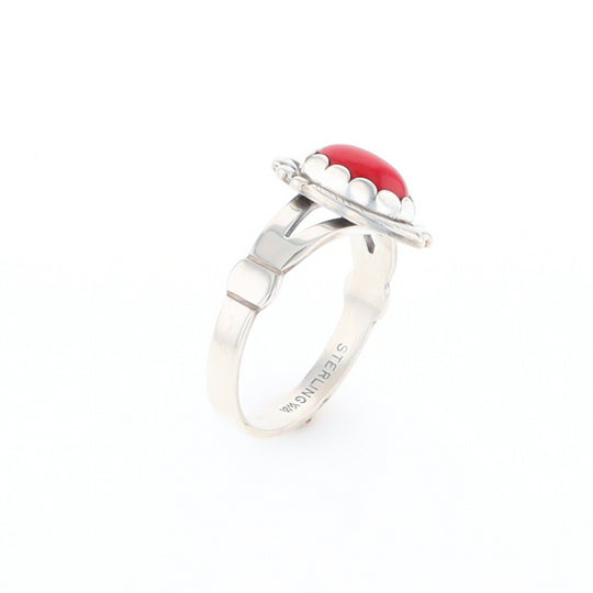 Native American Oval Coral Ring