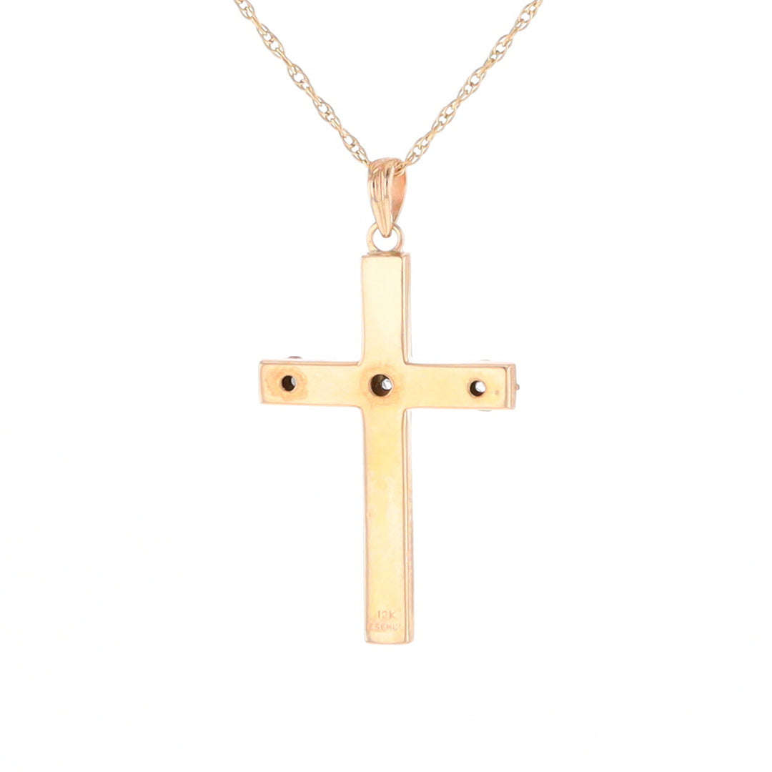 Vintage Incised Diamond Cross Pendant