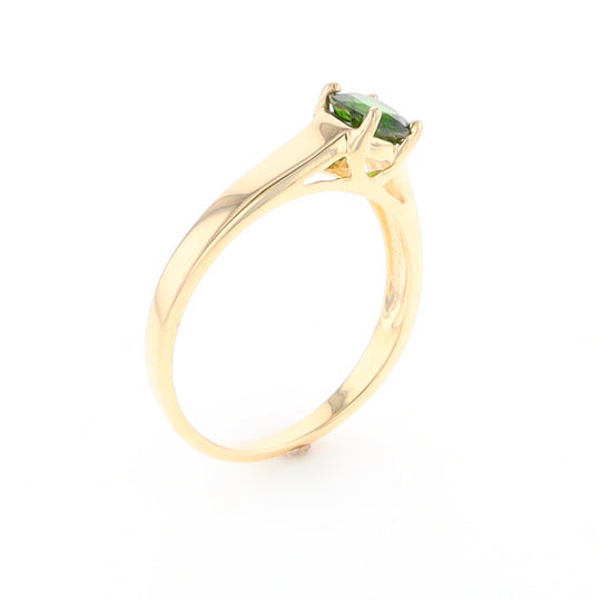 Chrome Diopside Solitaire Ring