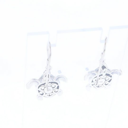 Silver Turtle Dangle Earrings