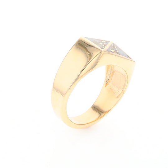 Four Section Gold Quartz Inlaid Men's Ring G2