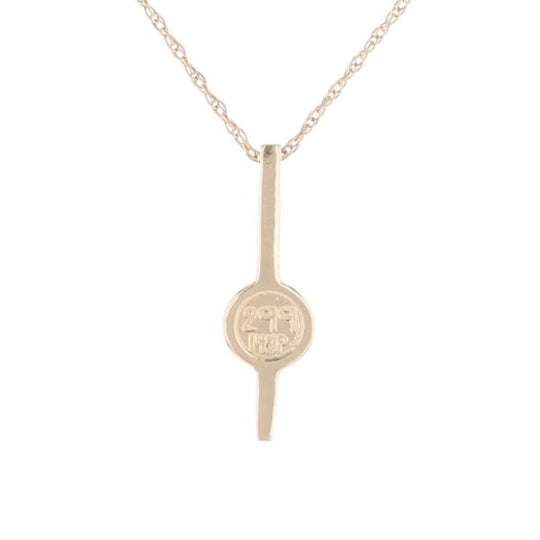 Gold Quartz Necklace Bar Design Round Fine Quality Inlaid Pendant