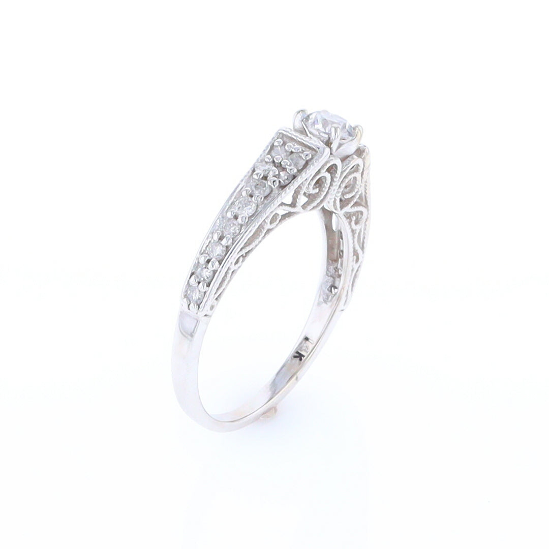 Filigree Undergallery Diamond Engagement Ring