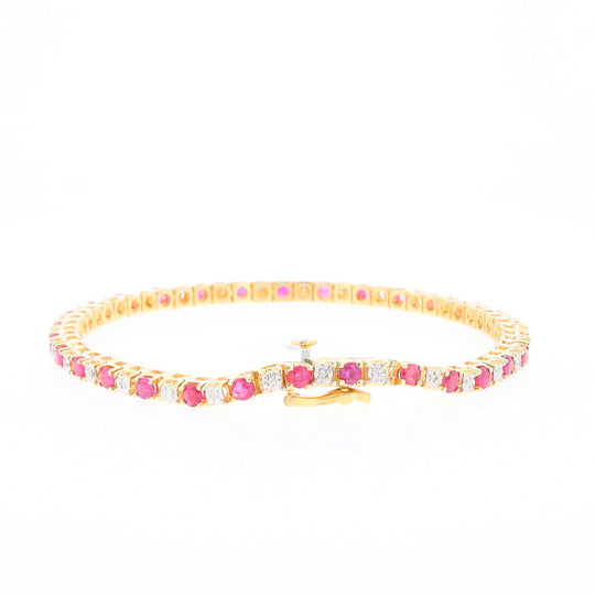 Ruby and Diamond Tennis Bracelet