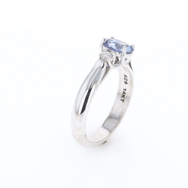 Ceylon Sapphire Three-Stone Trellis Ring