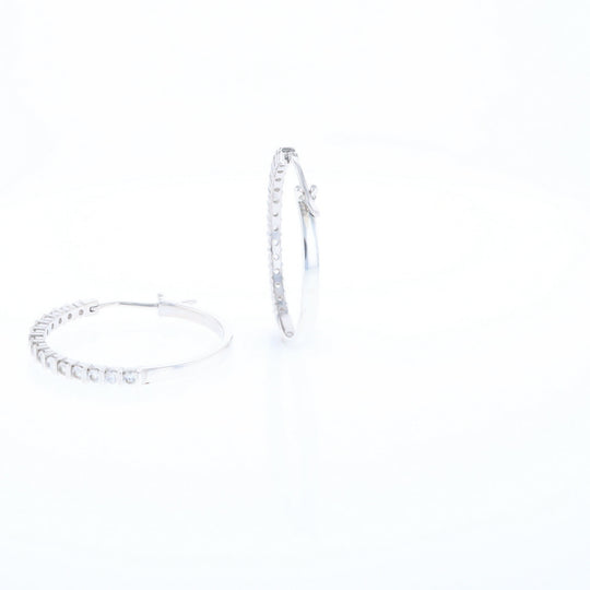 Cubic Zirconia Hoop Earrings