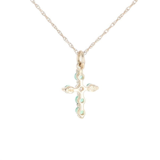 Small Emerald Cross Pendant