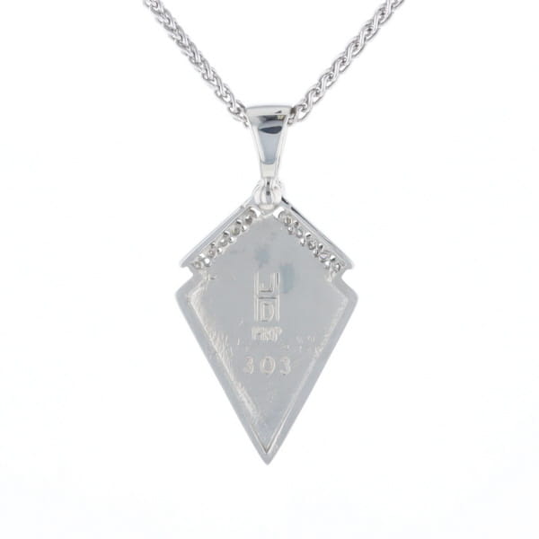 Sleeping Beauty Turquoise Kite Shaped Inlaid Pendant with 0.19ctw Diamonds