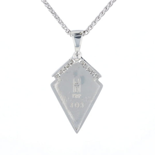 Sleeping Beauty Turquoise Kite Shaped Inlaid Pendant with 0.19ctw Diamonds