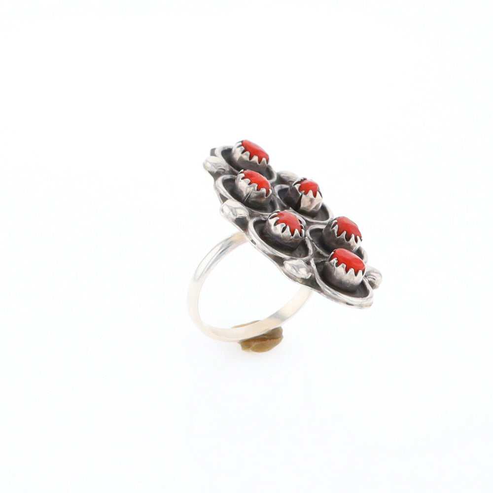 Bezel Set Coral Ring