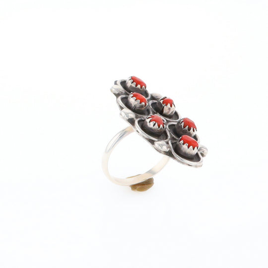 Bezel Set Coral Ring