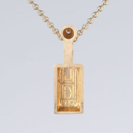 Opal Pendant Rectangle Inlaid Design with .04ctw Round Diamond