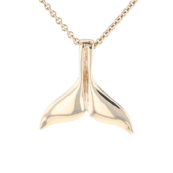 Whale Tail Natural Nuggets Double Inlaid Sea Life Pendant
