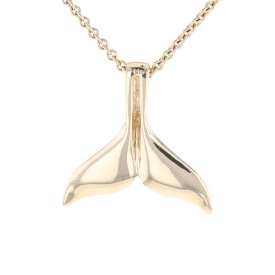 Whale Tail Natural Nuggets Double Inlaid Sea Life Pendant