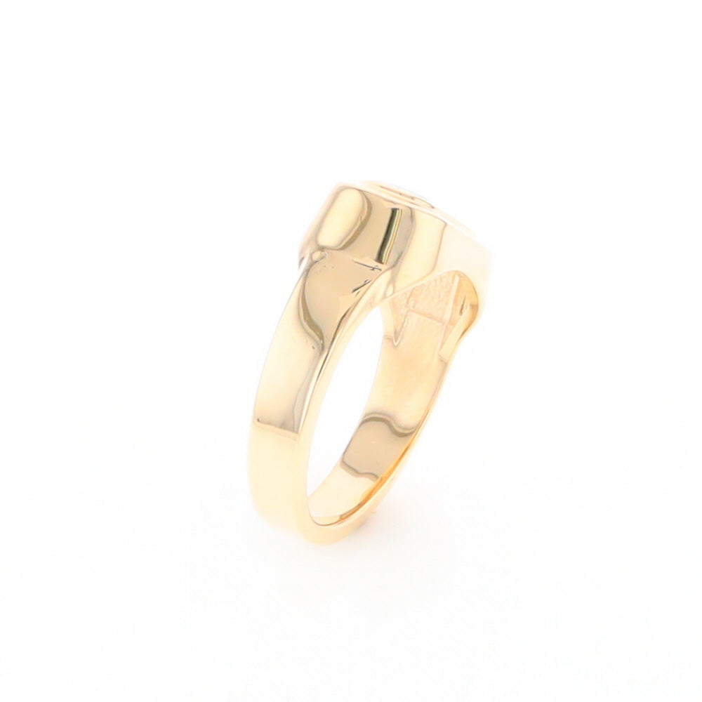 Gold Quartz Ring Oval Inlaid Design - G2