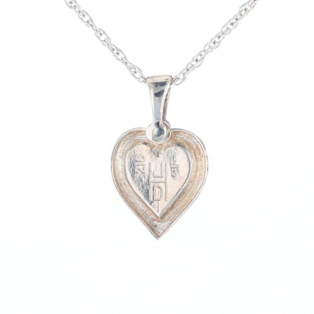 Sterling Silver Gold Quartz Inlaid Heart Pendant - G3