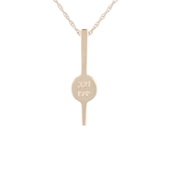 Diamond Bar Gold Quartz Round Inlaid Pendant G2