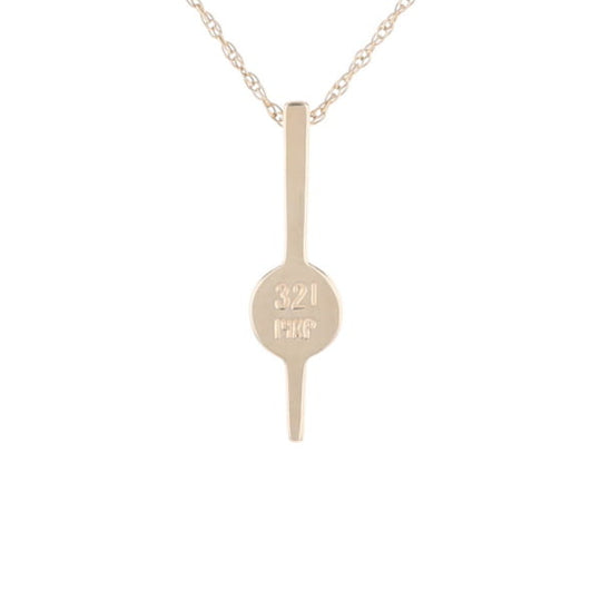 Diamond Bar Gold Quartz Round Inlaid Pendant G2