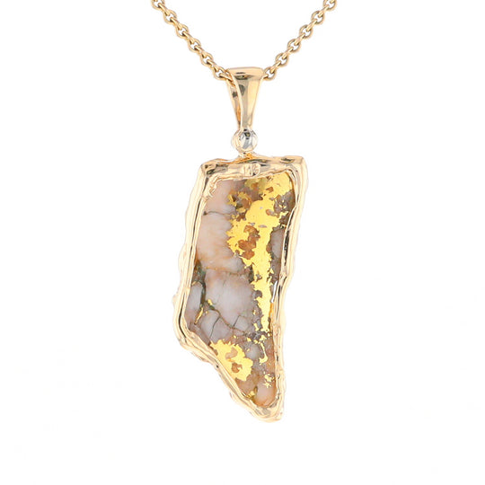 Gold Quartz Freeform Pendant (G2)