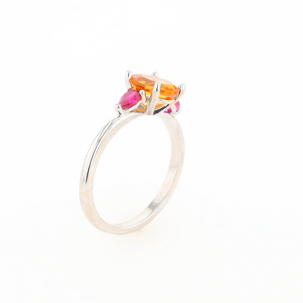 Fall Season Citrine and Ruby Ring