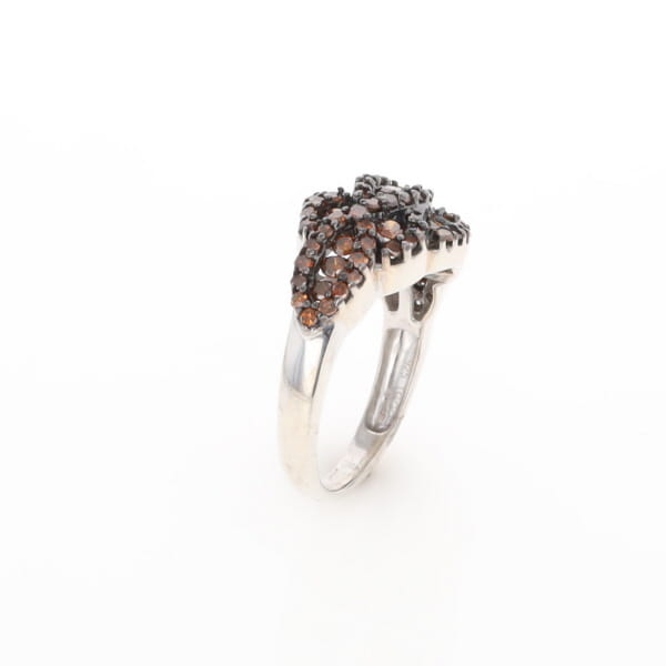 Knot Cluster Orange Diamond Ring