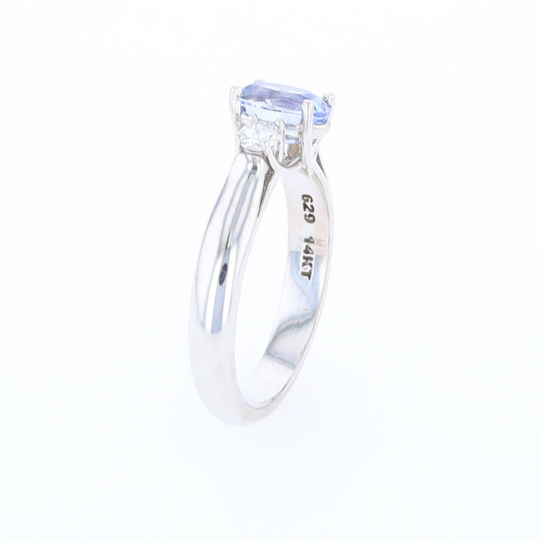 Ceylon Sapphire Three-Stone Trellis Ring