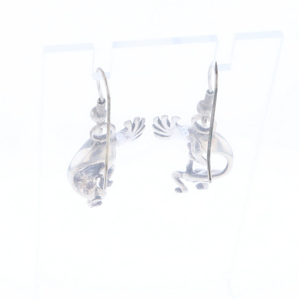 Silver Kokopelli Dangle Earrings