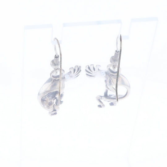 Silver Kokopelli Dangle Earrings