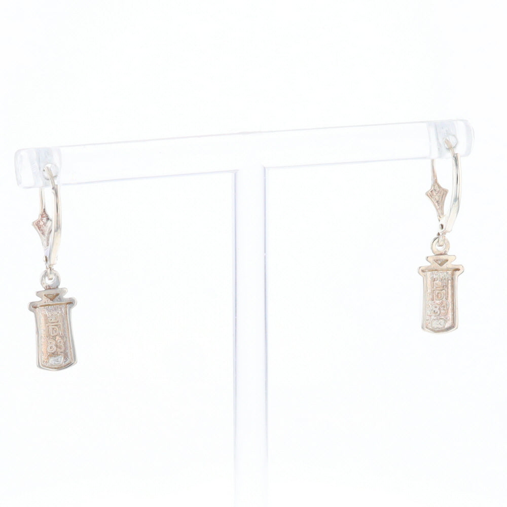 Sterling Silver Gold Quartz Inlaid Earrings - G3